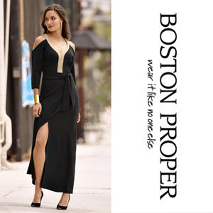 Boston Proper Travel Cold Sholder Maxi Dress